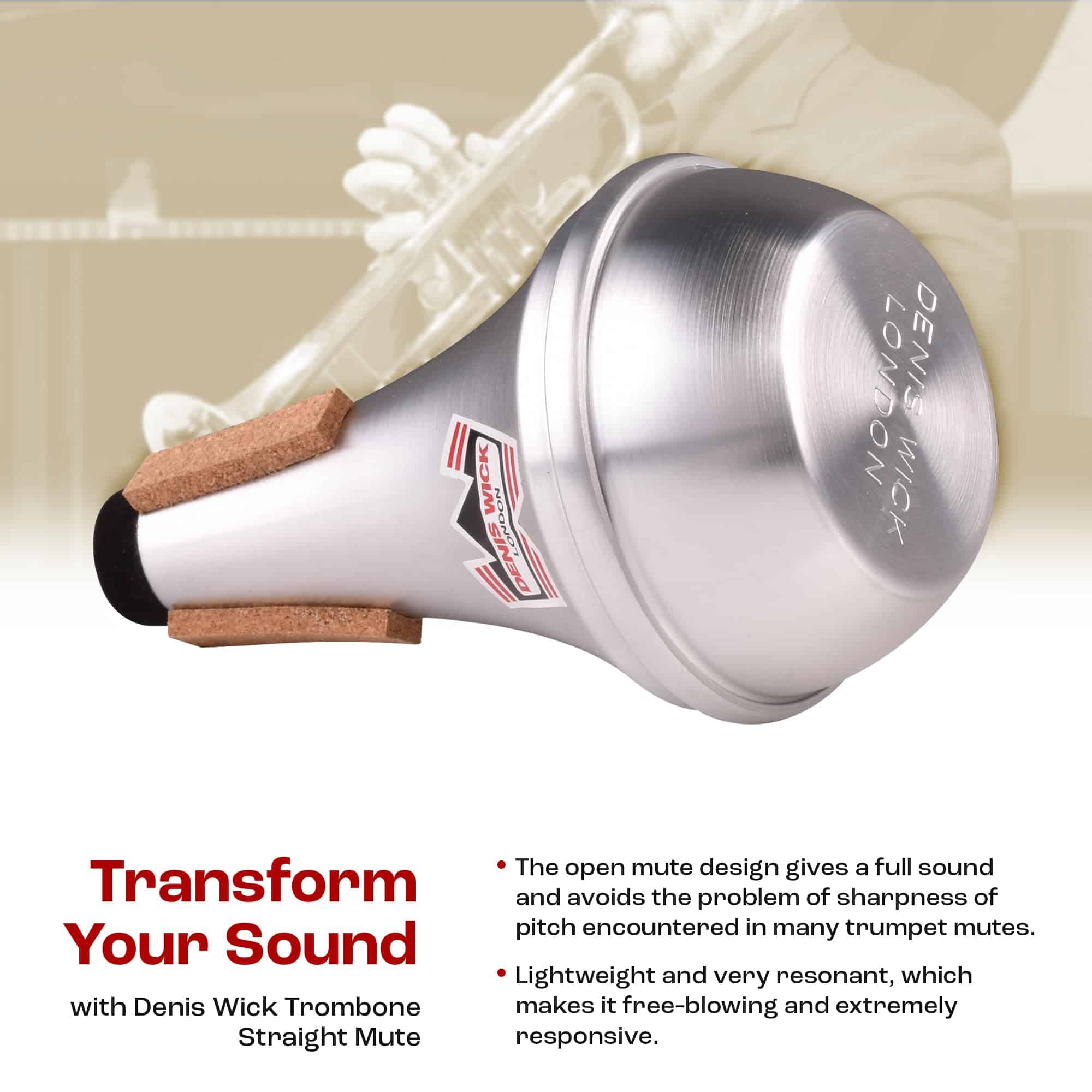 Sordina Recta para Trompeta o Corneta Denis Wick - Sordina - Imagen 5