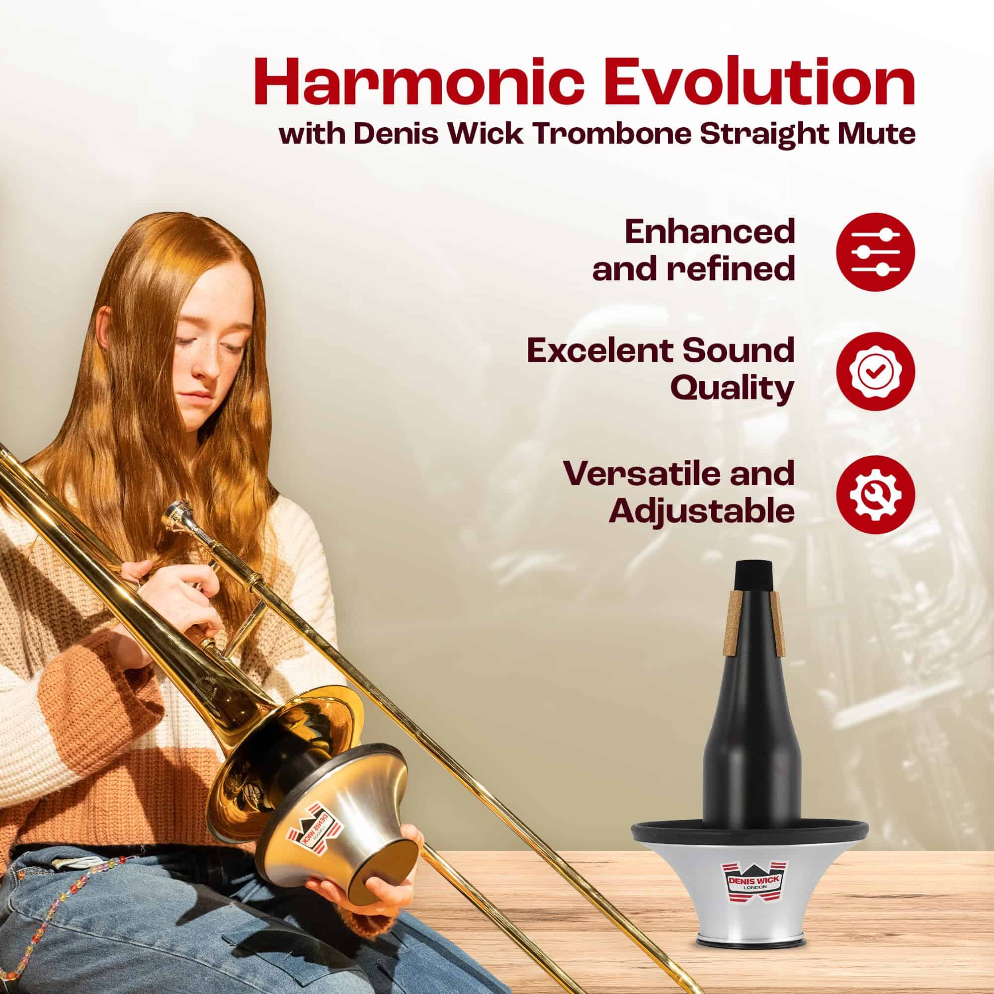 Mute Ajustable de Copa de Aluminio Denis Wick para Trombón - Imagen 8