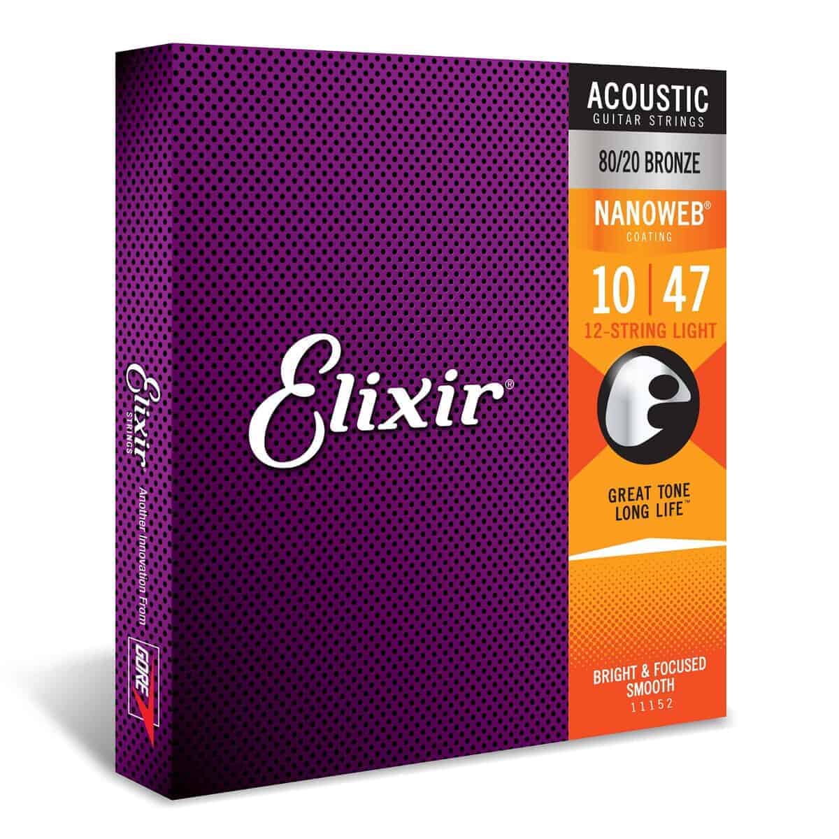 Cuerdas de Guitarra Acústica Elixir, Bronce 80/20 con