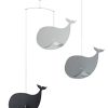 Móvil Happy Whales Negro/Gris por Flensted - 22 pulgadas -