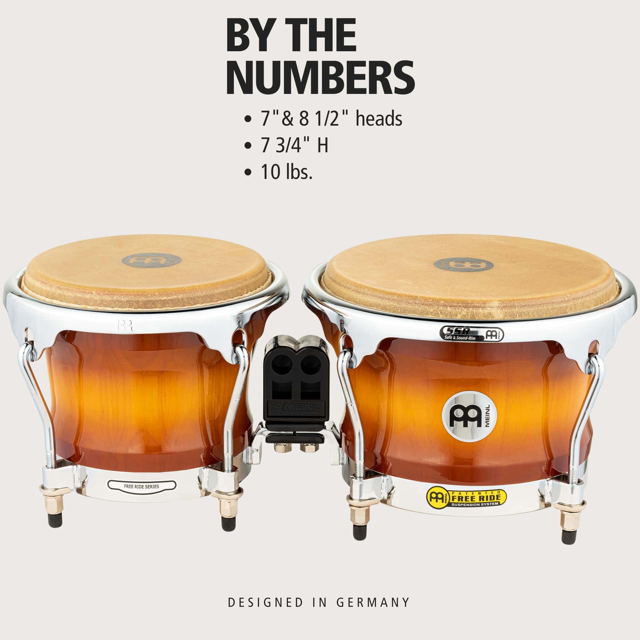 Meinl Percussion FWB400GAB Free Ride Series Wood Bongos, - Imagen 7