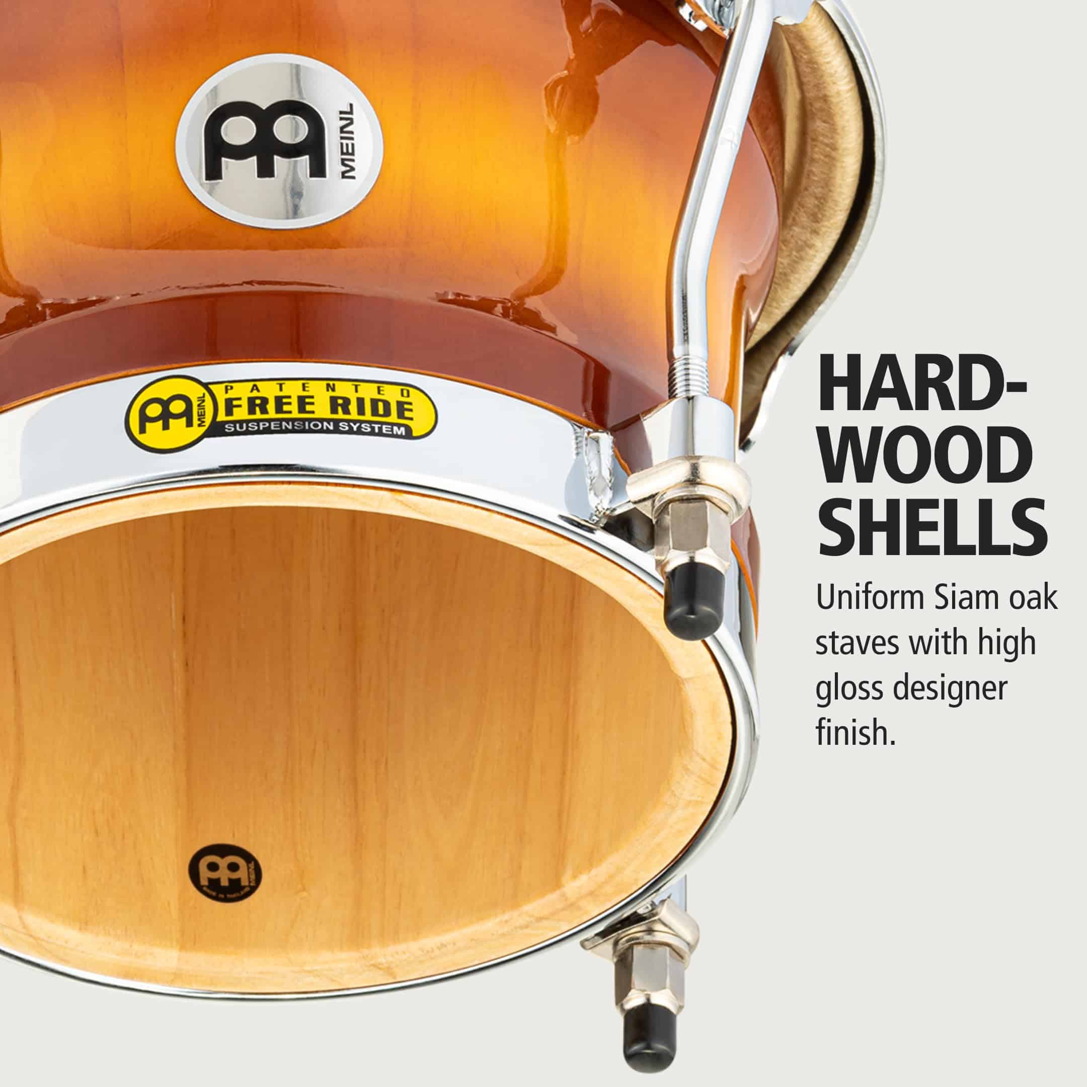 Meinl Percussion FWB400GAB Free Ride Series Wood Bongos, - Imagen 3