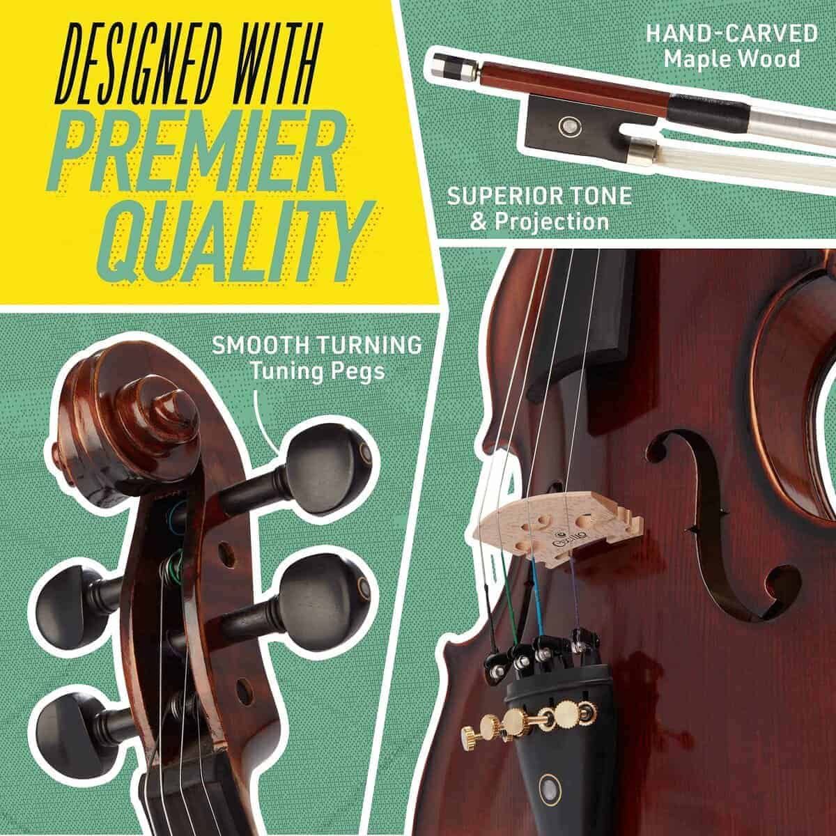 Violín Mendini By Cecilio - MV500+92D - Tamaño 4/4 (Tamaño - Imagen 4