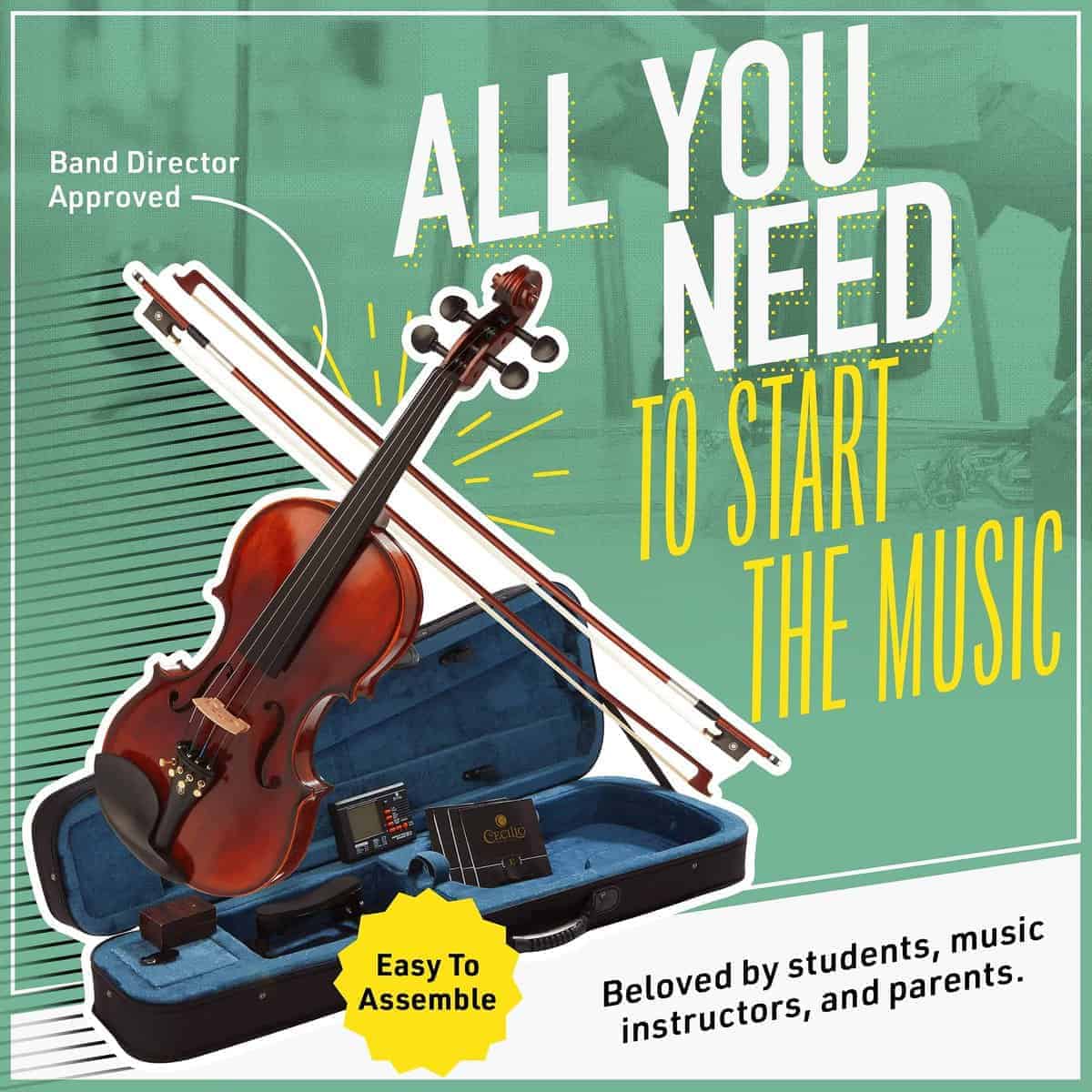 Violín Mendini By Cecilio - MV500+92D - Tamaño 4/4 (Tamaño - Imagen 3