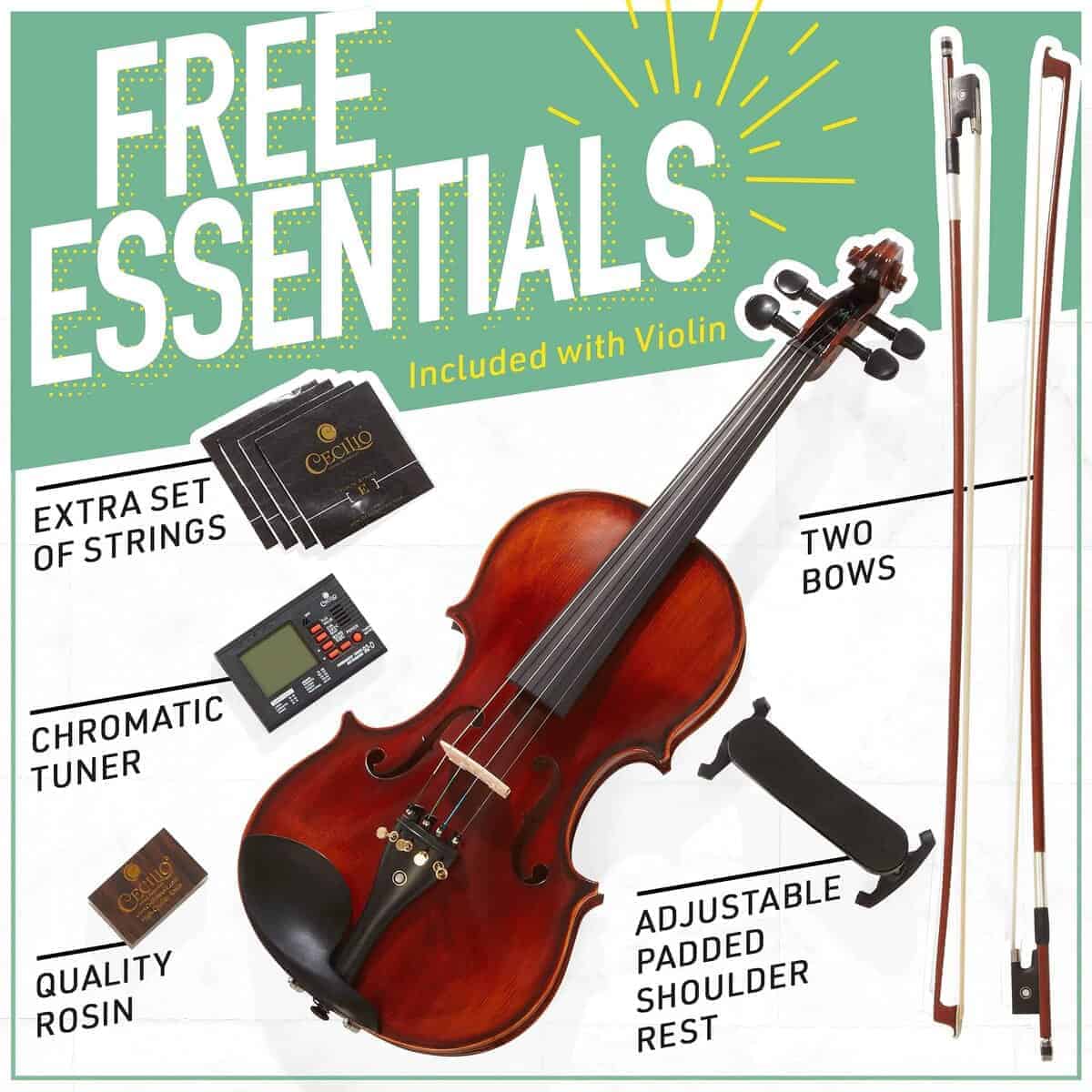 Violín Mendini By Cecilio - MV500+92D - Tamaño 4/4 (Tamaño - Imagen 5