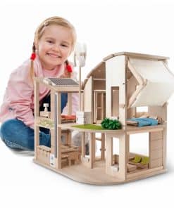 Casa de Muñecas Verde de PlanToys con Muebles - Juguete