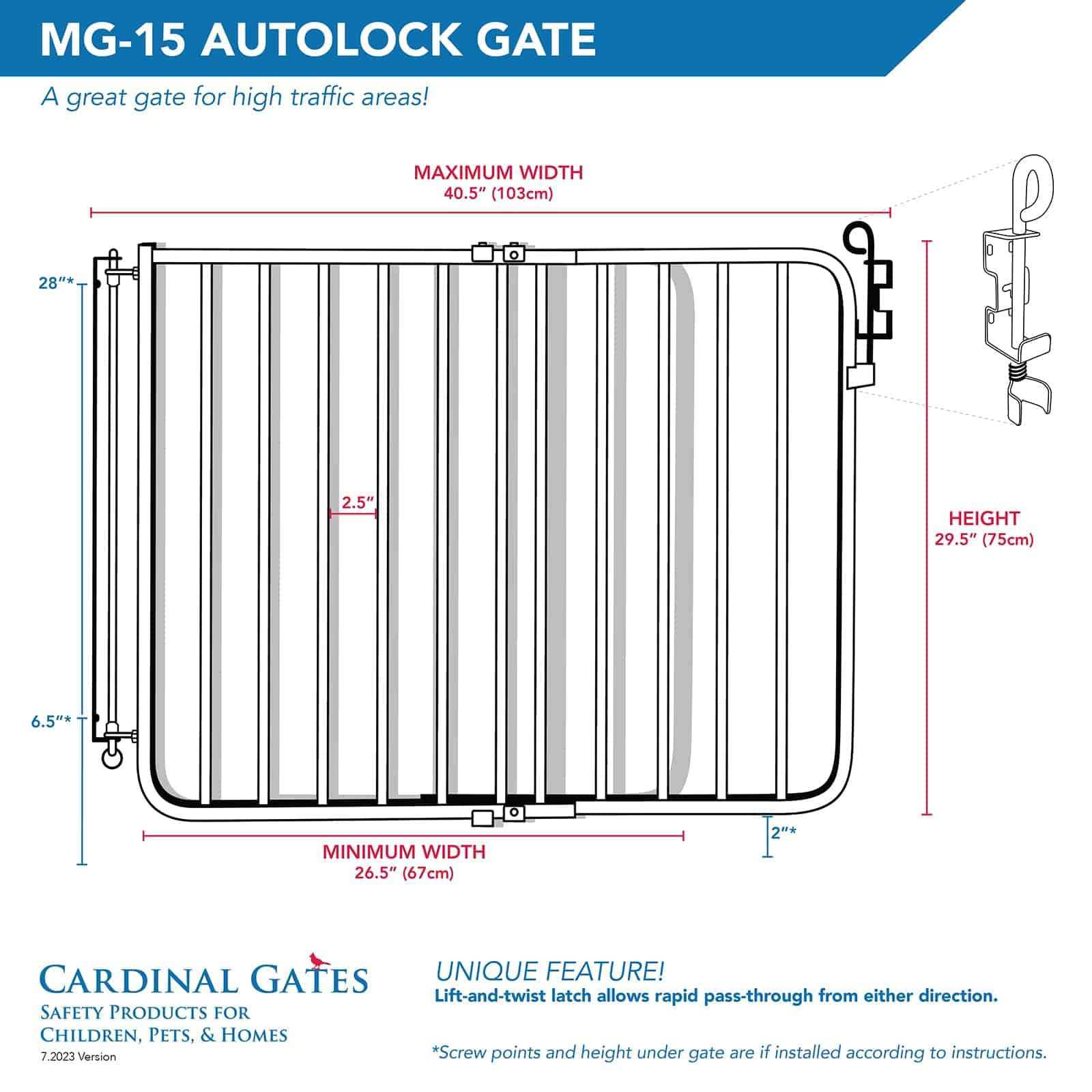 Puerta de Seguridad Auto-Lock Cardinal Gates MG15 - Barrera - Imagen 8