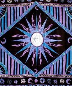 India Arts Celestial Tapiz Cubrecama de algodón para cama