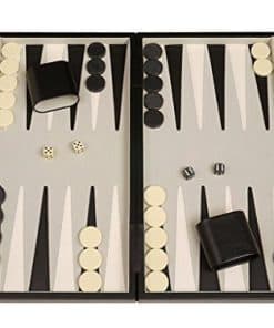Set de Backgammon de 15" Deluxe con Maletín - Negro -