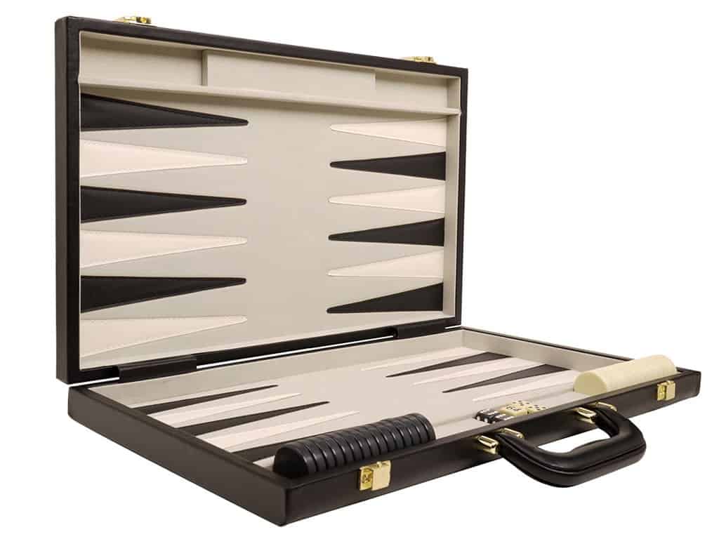 Set de Backgammon de 15" Deluxe con Maletín - Negro - - Imagen 6
