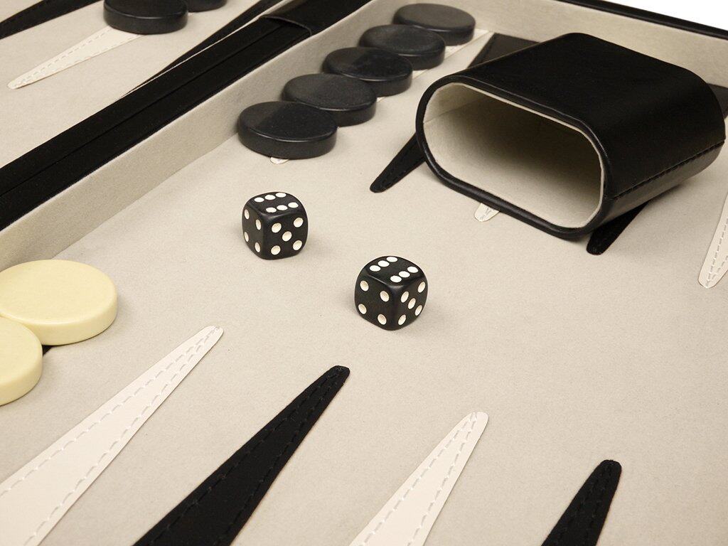 Set de Backgammon de 15" Deluxe con Maletín - Negro - - Imagen 5