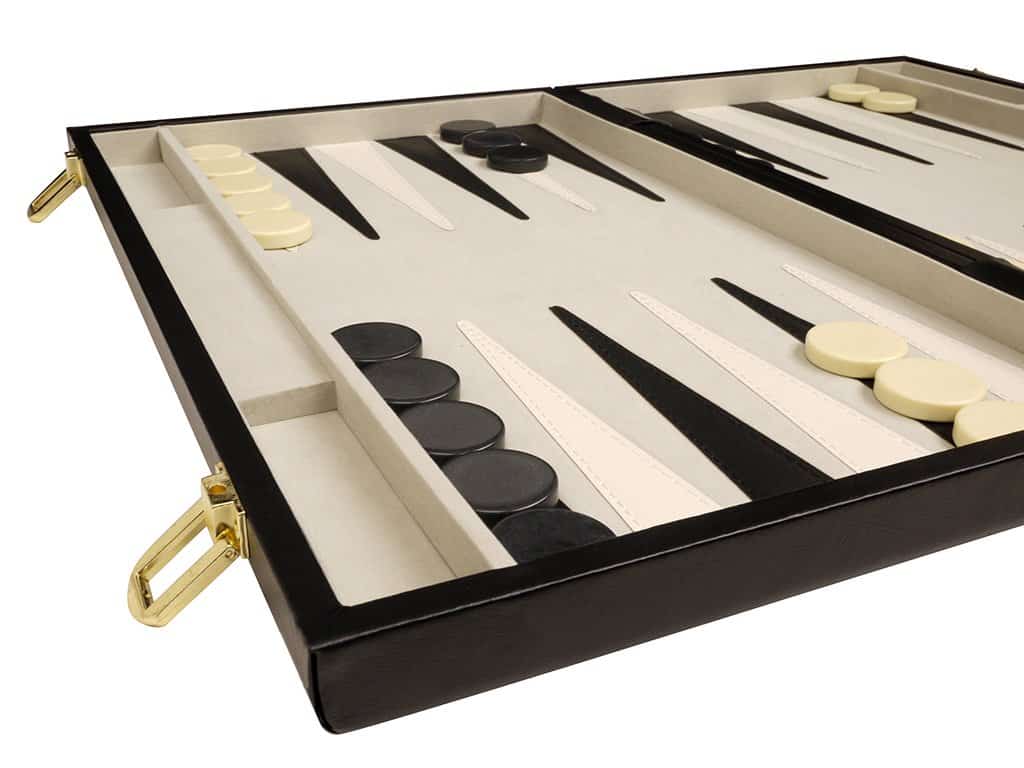 Set de Backgammon de 15" Deluxe con Maletín - Negro - - Imagen 3