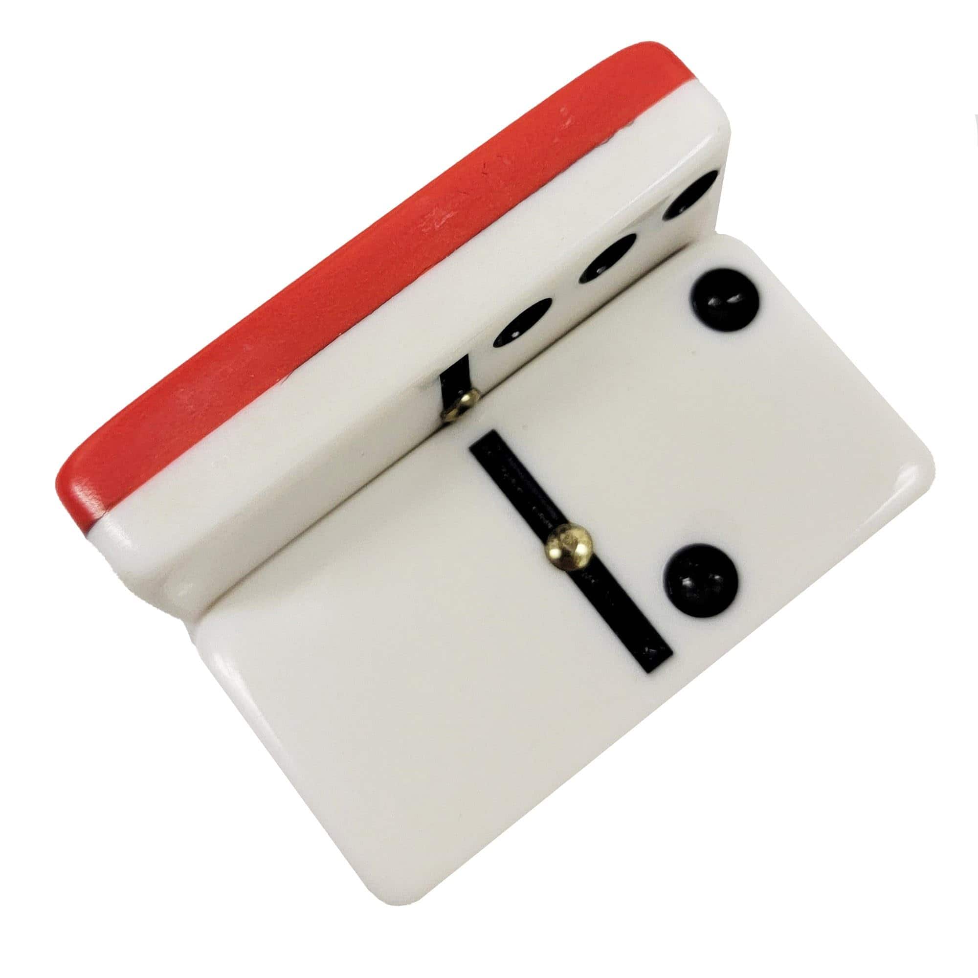 Dominó Marion Doble 6 Rojo & Blanco Dos Tonos Jumbo Tamaño - Imagen 5