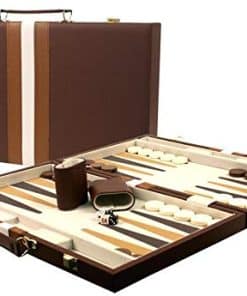 Gran Juego de Backgammon de 18" en Imitación de Cuero -
