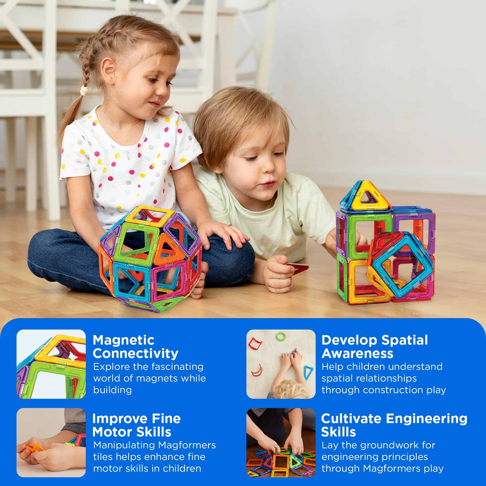 Set Básico de Magformers (30 piezas) bloques magnéticos de - Imagen 6