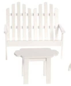 Juego de Muebles Adirondack Blanco de 5 Piezas para Casa de
