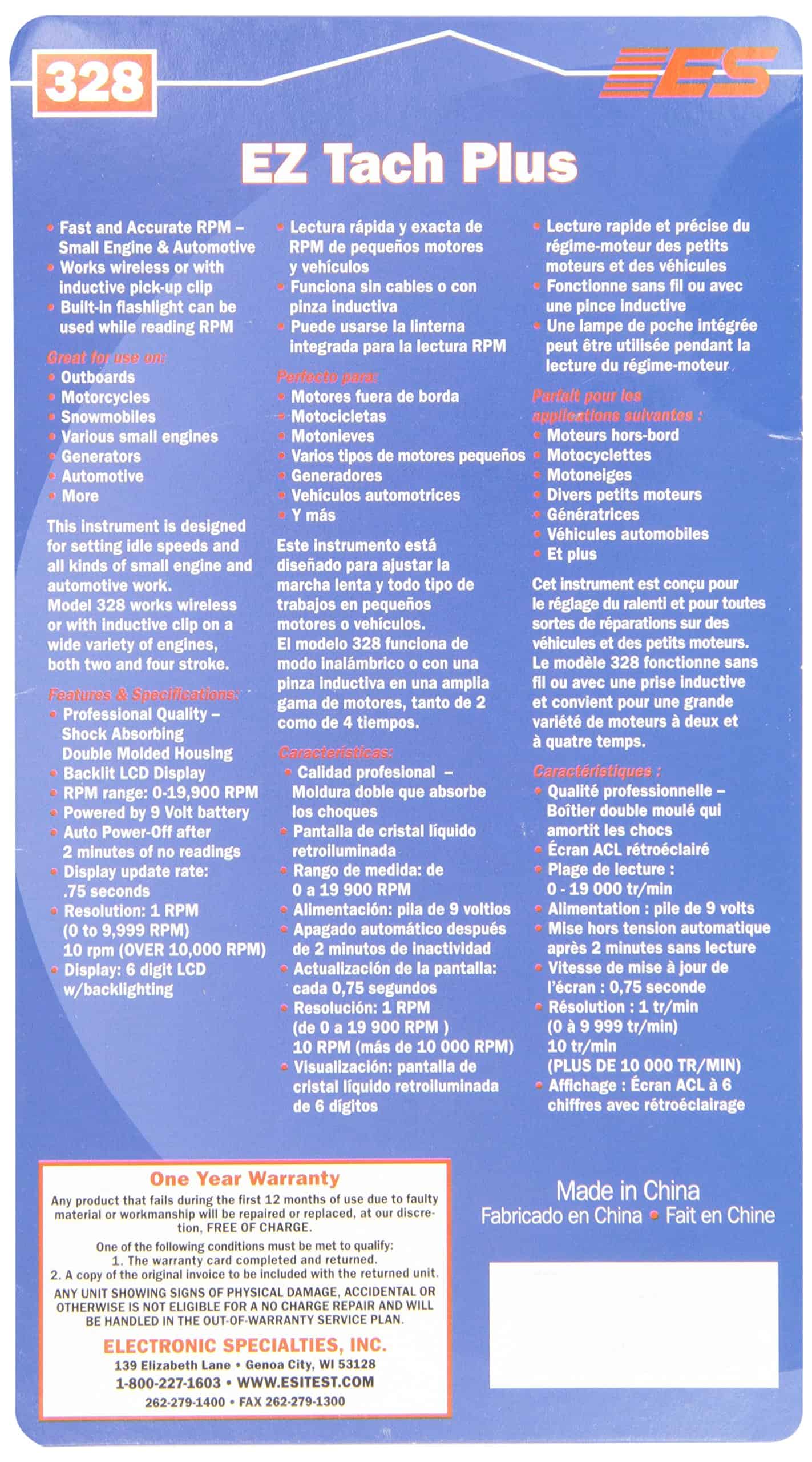 Electronic Specialties 328 EZ Tach Plus - Imagen 4