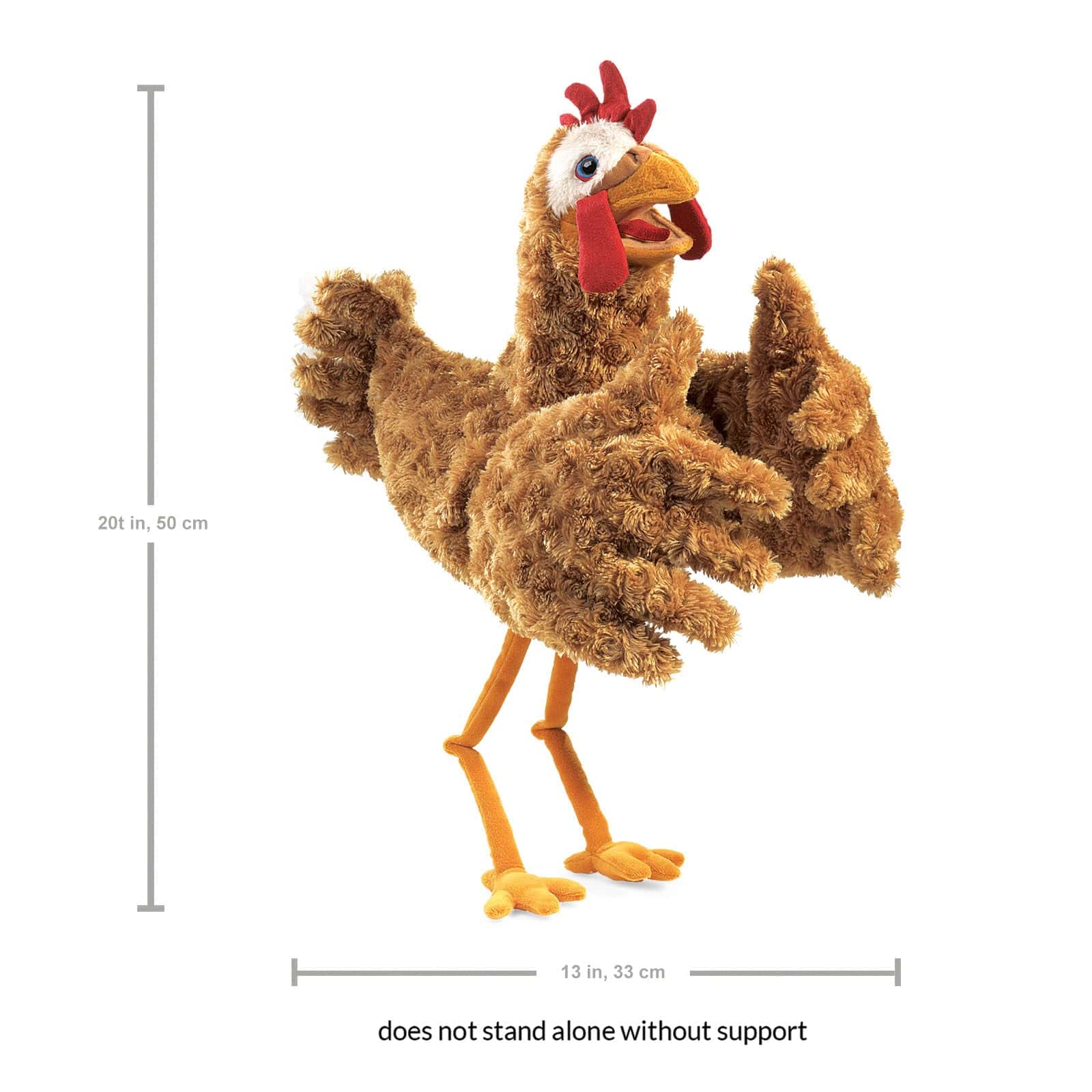 Títere de Dos Manos para Niños de Folkmanis, Rojo-Naranja, - Imagen 4
