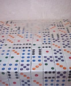 Set de 200 Dados con Puntos de Color, Blanco, 16mm