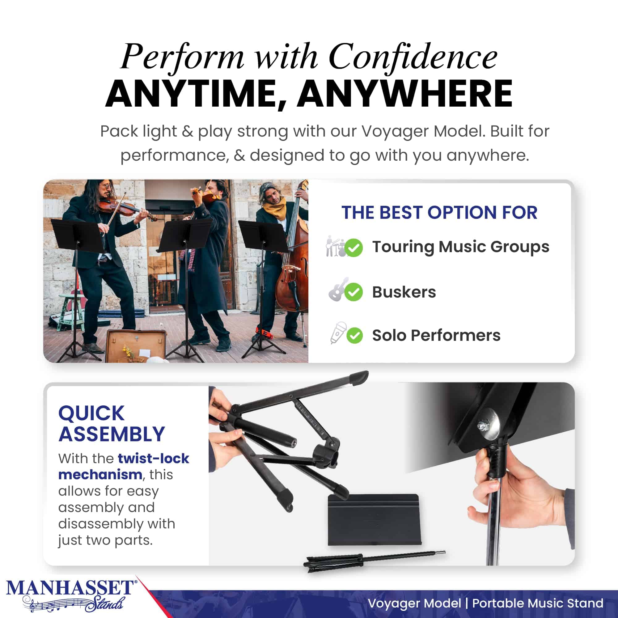 Estante de música portátil Manhasset Voyager para - Imagen 3