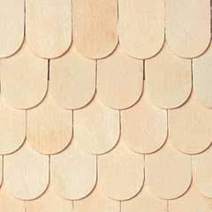 Tejas de Madera sin Acabar en Forma de Escamas de Pescado