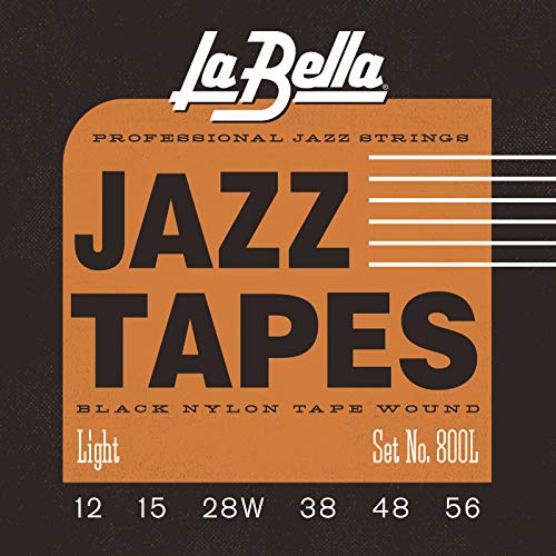 Cuerdas La Bella 800L Jazz - Nylon negro herida - Juego de