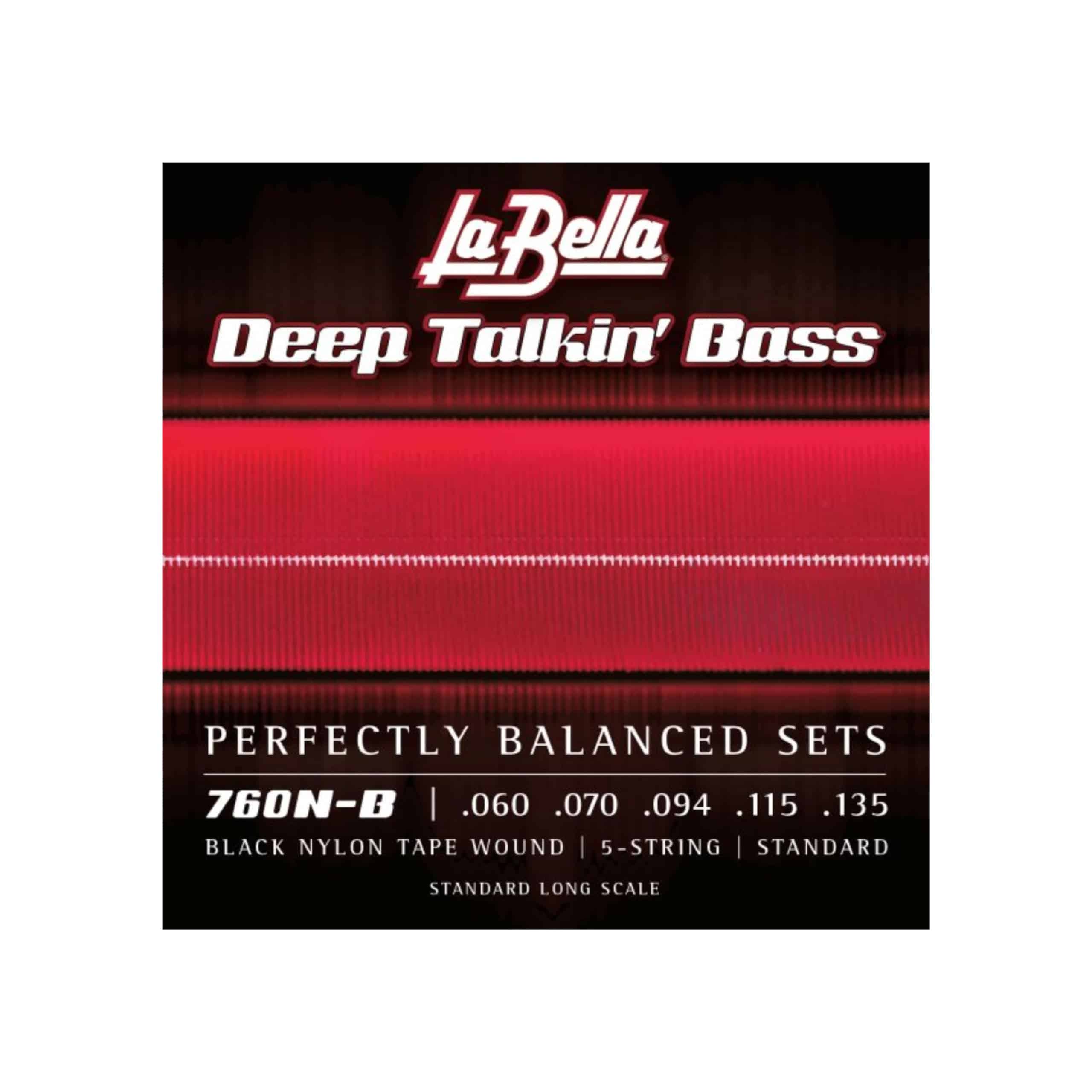 La Bella 760N-B Cuerdas de Bajo de Nylon Negro con