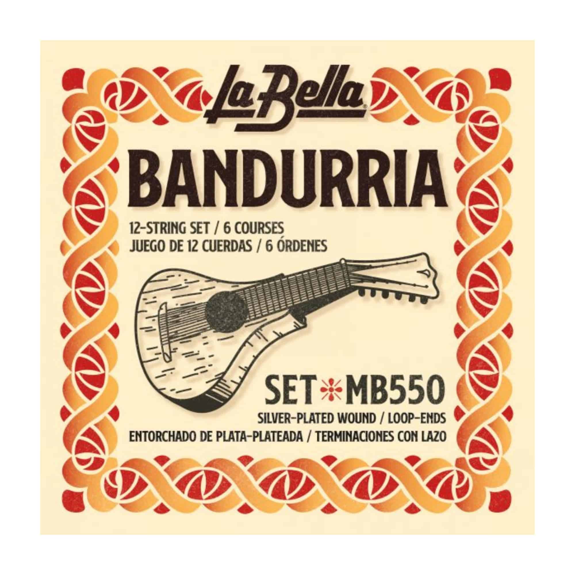 Cuerdas de Bandurria La Bella MB550 de Plata Plateada con