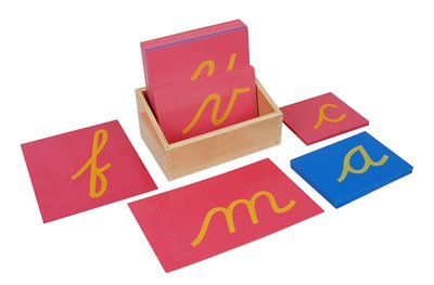 Letras de lija cursiva minúsculas para niños de Kid Advance