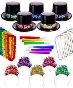 Kit de Fiesta de Año Nuevo Metálico de Medianoche de 125