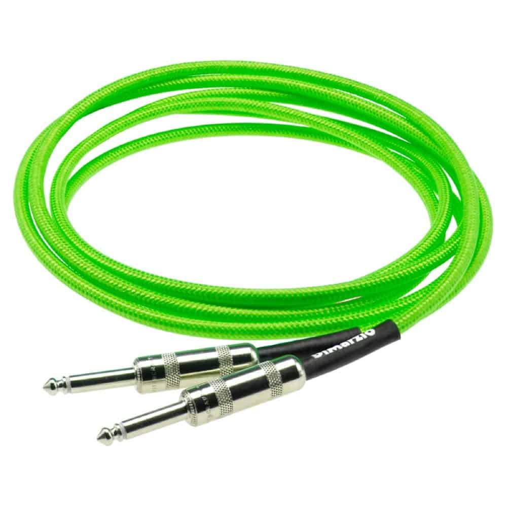 Cable de Instrumento DiMarzio Neon Overbraid Verde 10 ft.