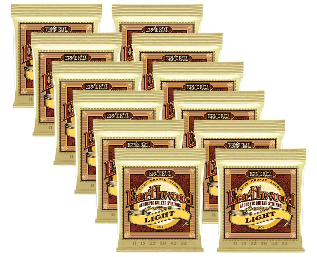12 Sets de Cuerdas para Guitarra Acústica Ernie Ball