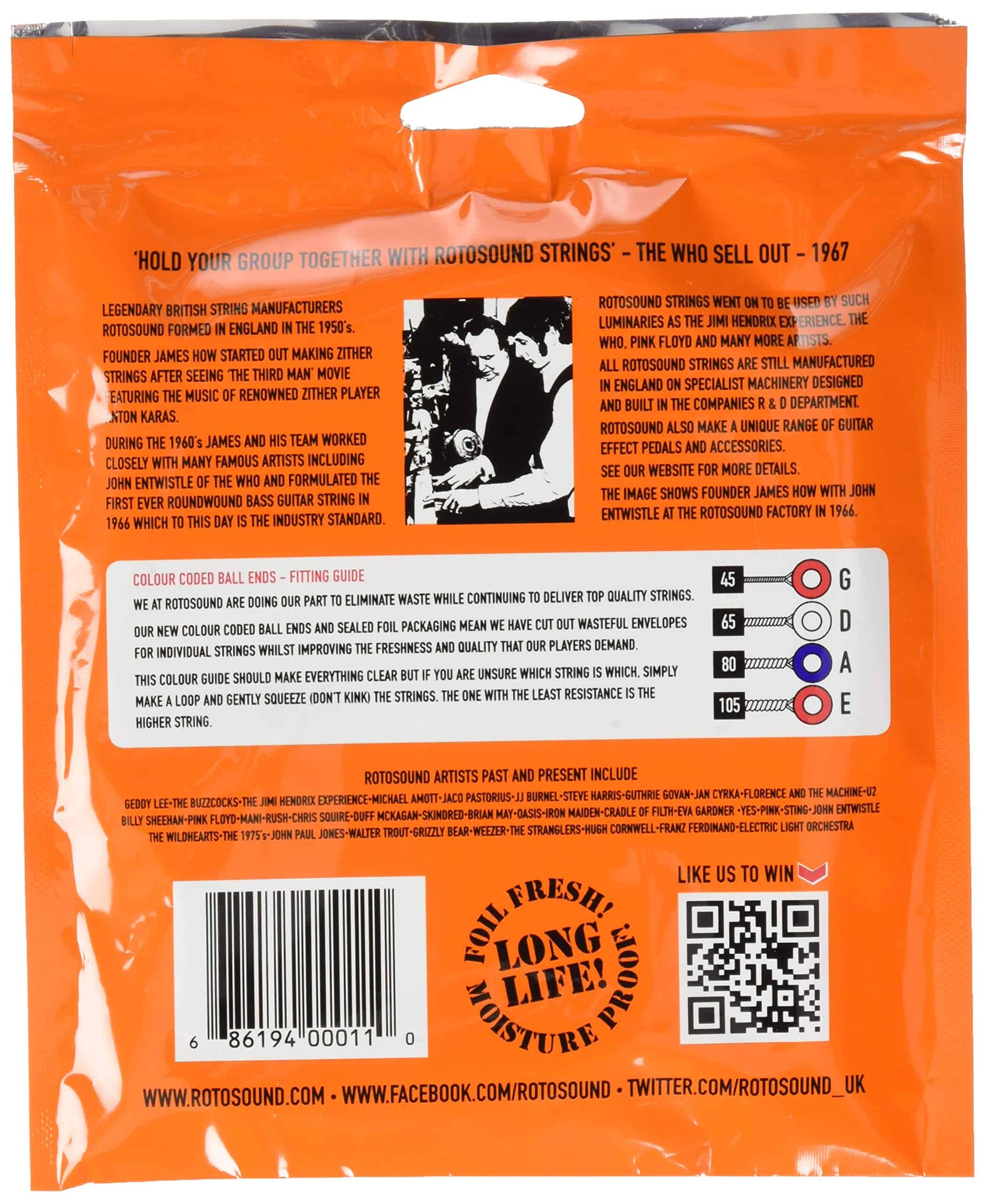 Set de Cuerdas para Bajo Eléctrico Rotosound RS66LD Swing - Imagen 3