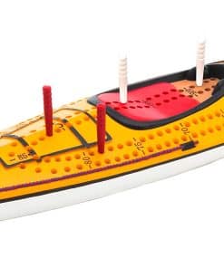 Tablero de Cribbage de Kayak Pintado a Mano - Fuera Dentro