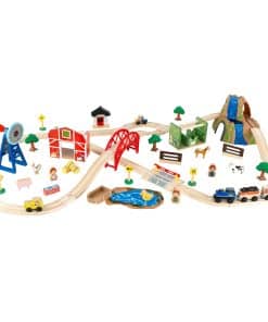 KidKraft Juego de Tren Rural de Madera con 75 Piezas, Set
