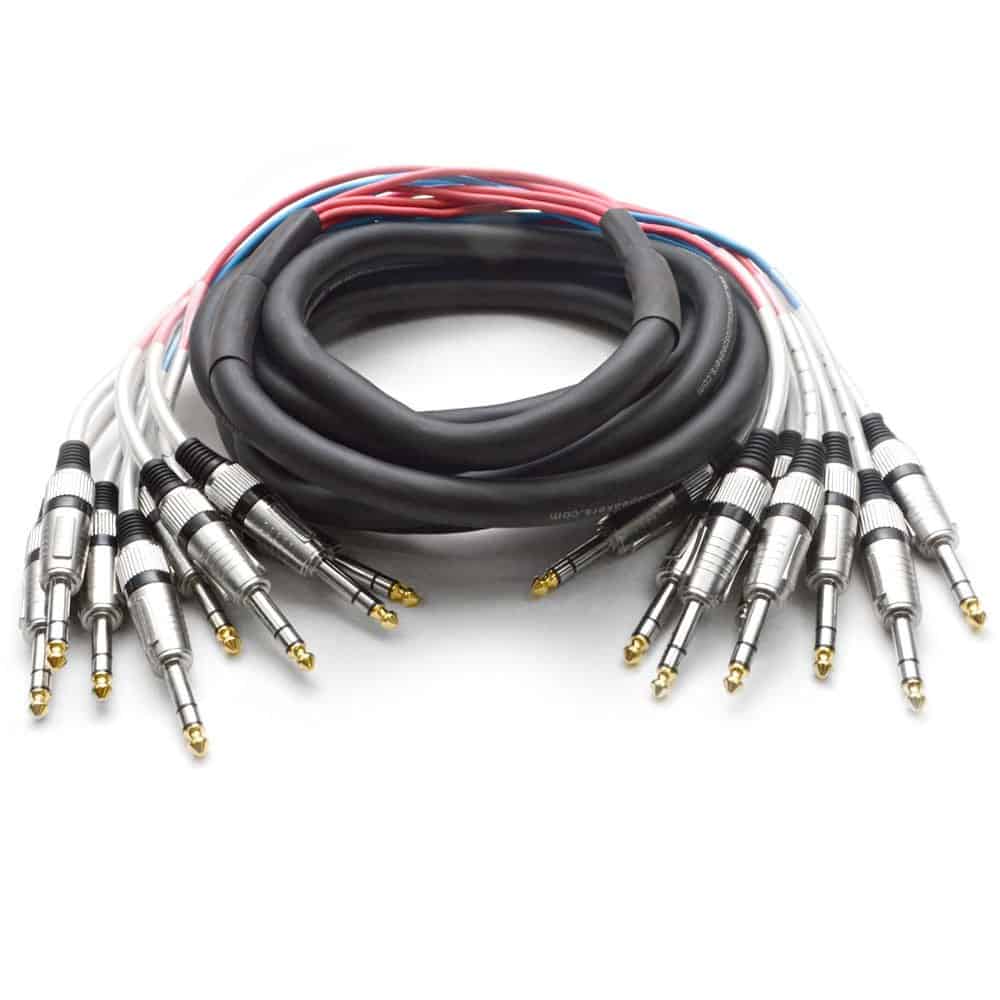 Cable Serpiente TRS de 8 Canales 1/4" - 15 Pies de Longitud