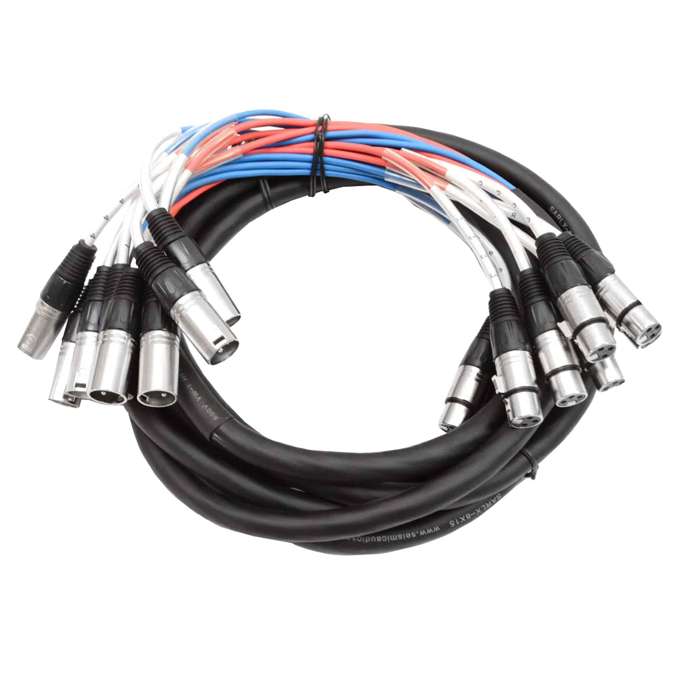 Cable Serpiente XLR de Bajo Perfil de 8 Canales de Seismic