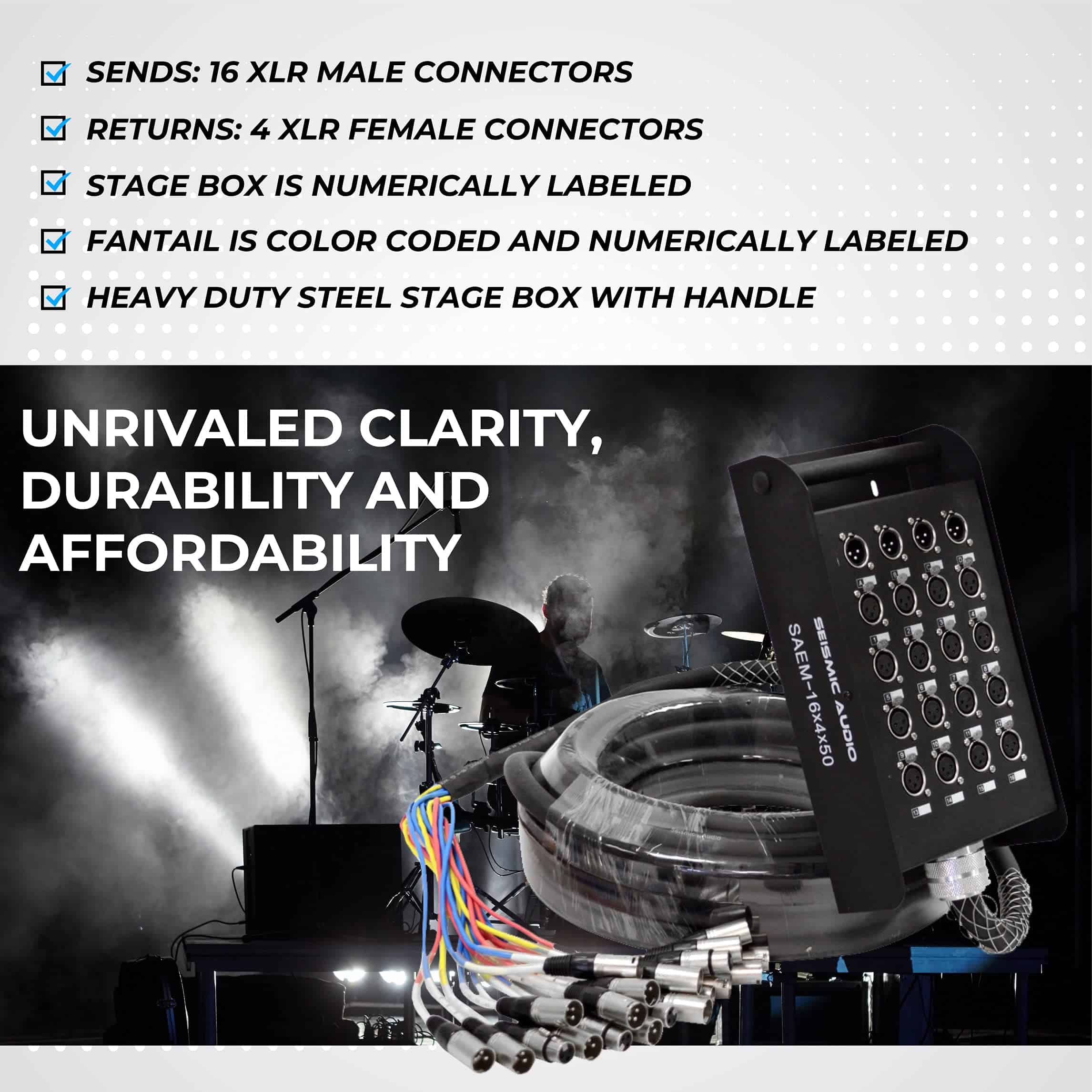 CABLE DE SERPIENTE XLR DE 16 CANALES DE Seismic Audio - 50 - Imagen 8