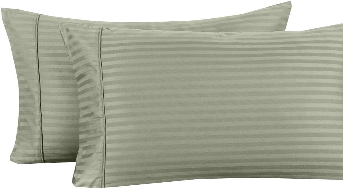 Juego de sábanas Damask Stripes de 650 -Salvia - Imagen 7