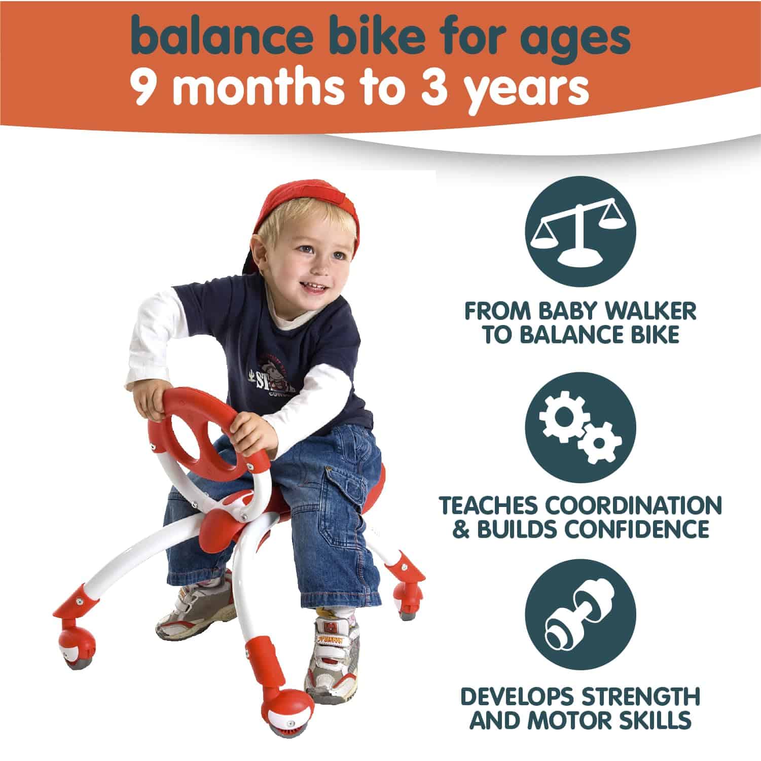 YBIKE Pewi Juguetes para Caminar - Andador para niños de 9 - Imagen 4