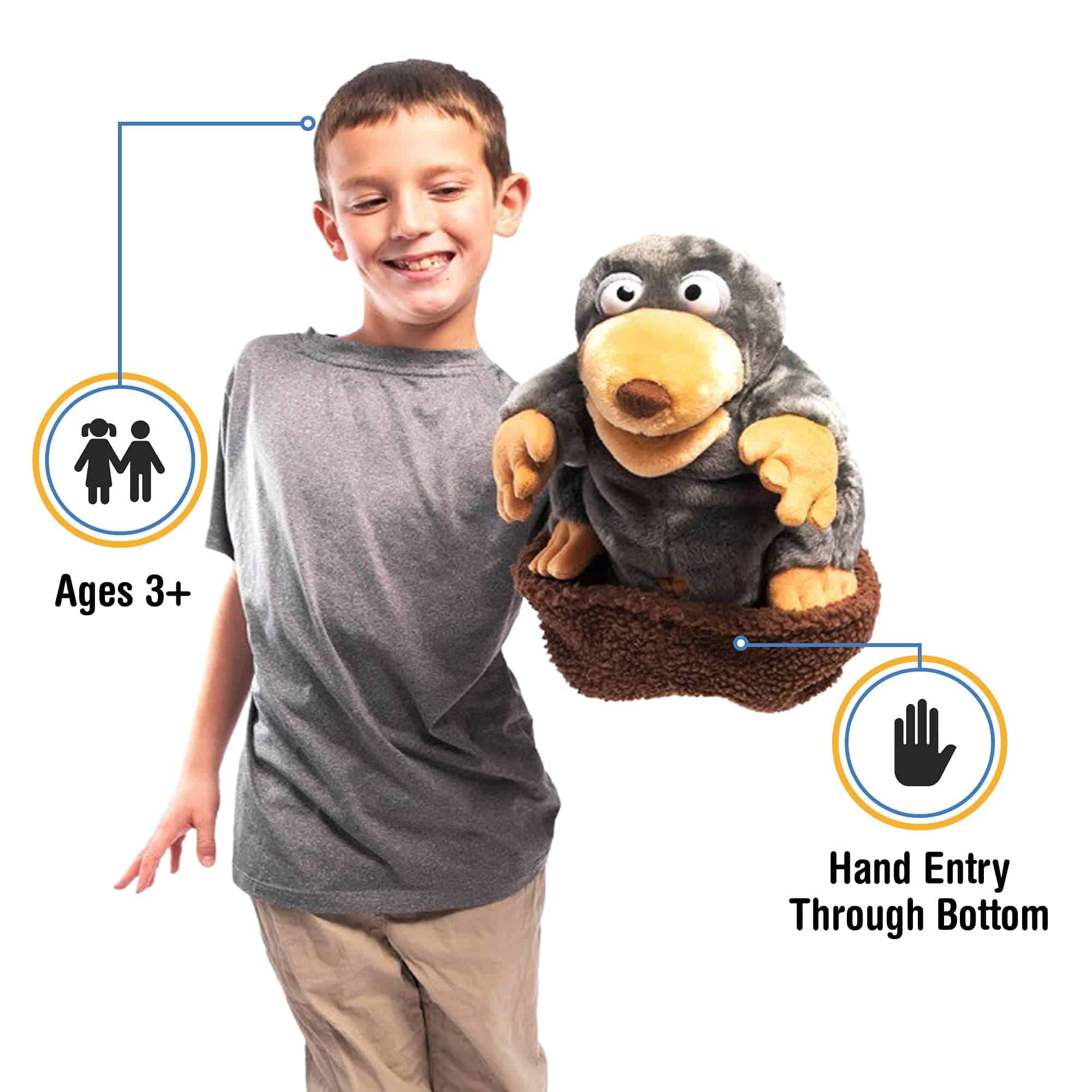 Títere de mano de animal, Topo en la Colina, Marmota 16" - Imagen 5