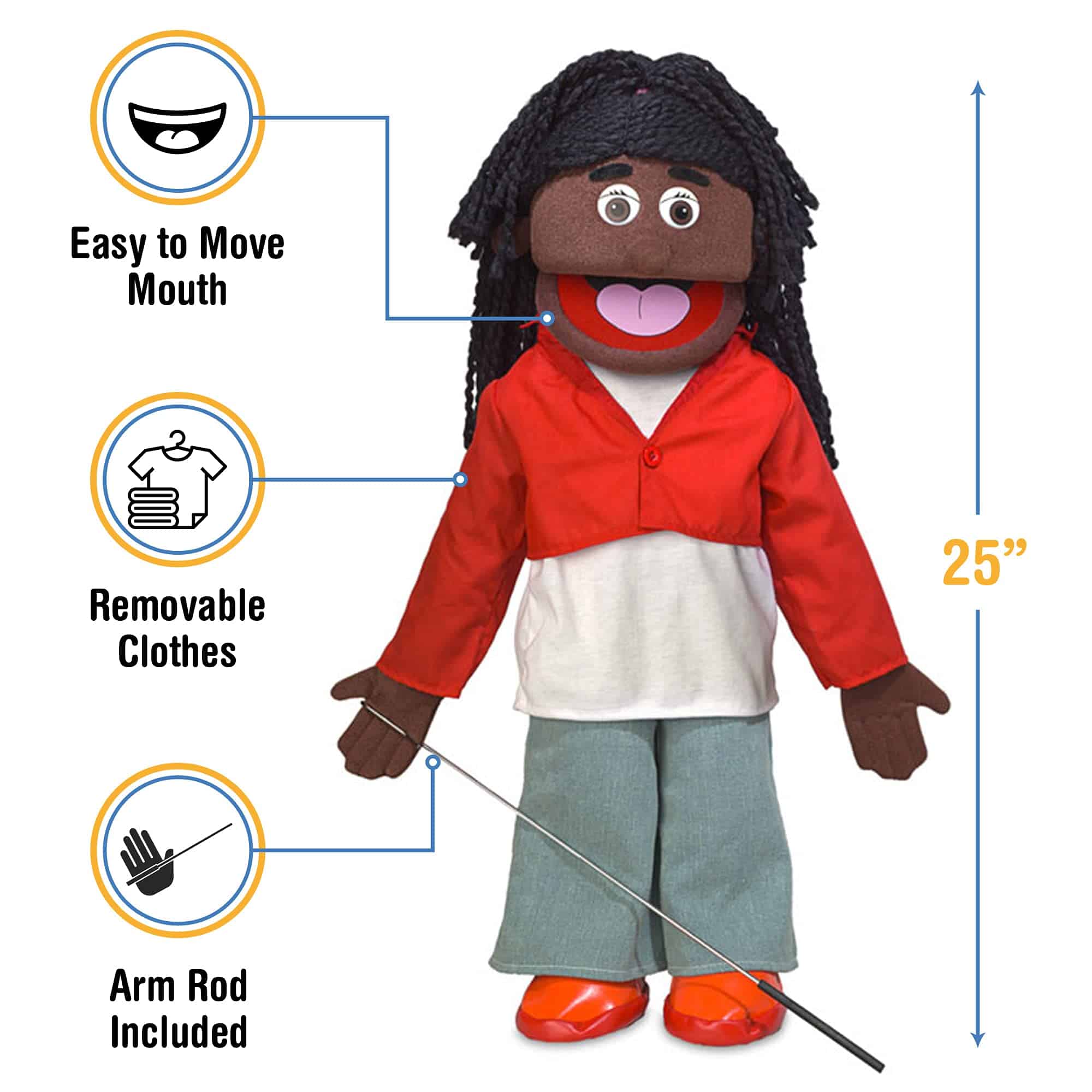 Marioneta de estilo ventrílocuo de cuerpo completo de niña - Imagen 4