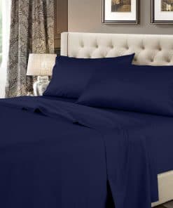 Juego de sábanas Royal Hotel Bedding Solid Navy de 4 piezas
