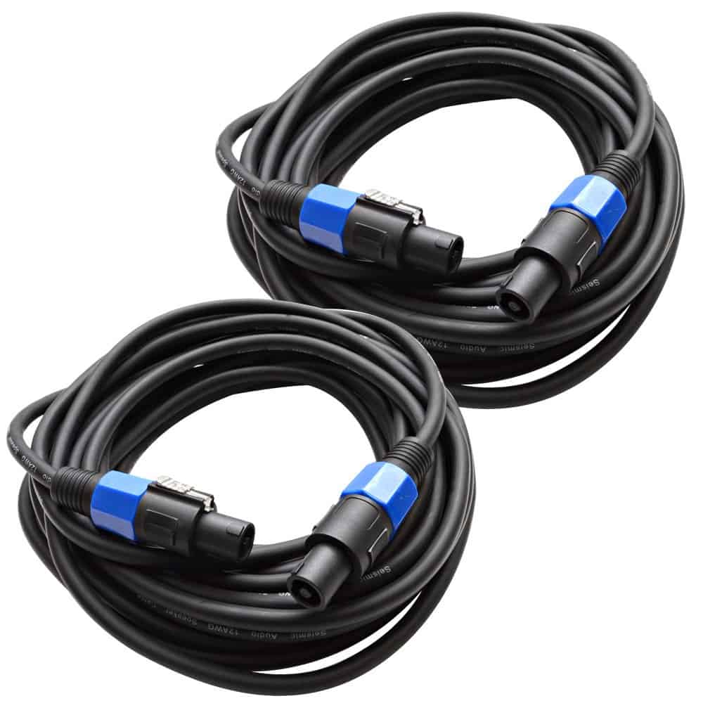 Par de Cables de Altavoz PA / DJ Seismic Audio TW12S35 de