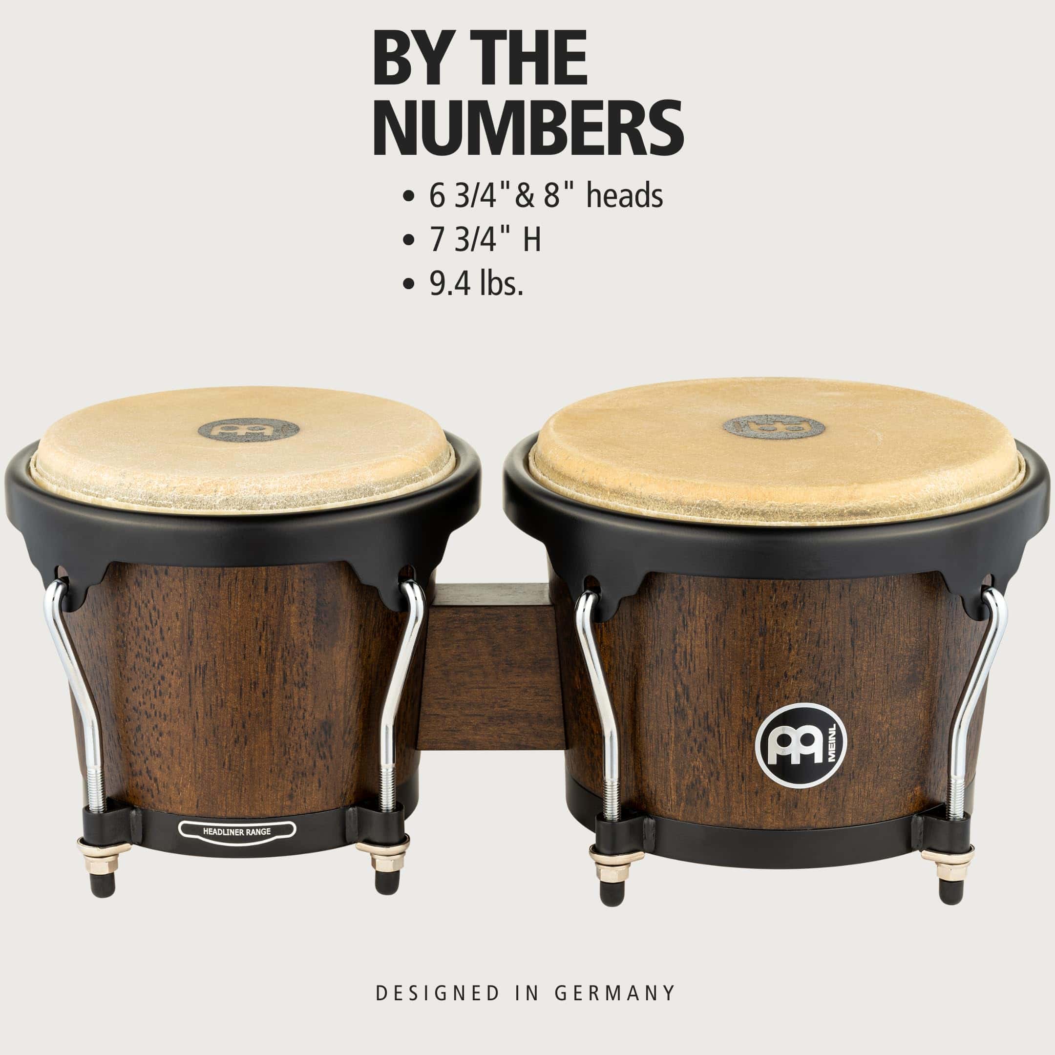 Set de Tambores de Mano Bongos Meinl Percussion 6.75" y 8" - Imagen 7