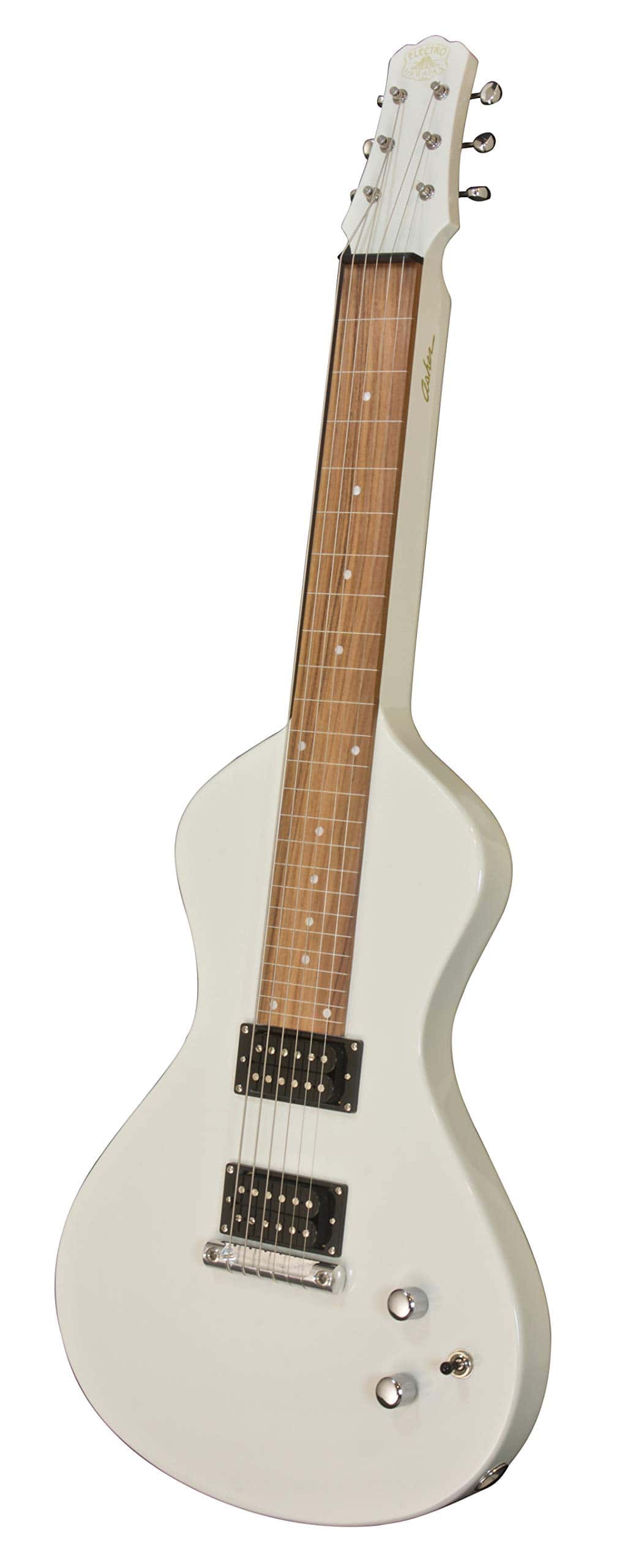 Guitarra Electroacústica Lap Steel Junior Hawaiian, Blanco - Imagen 6