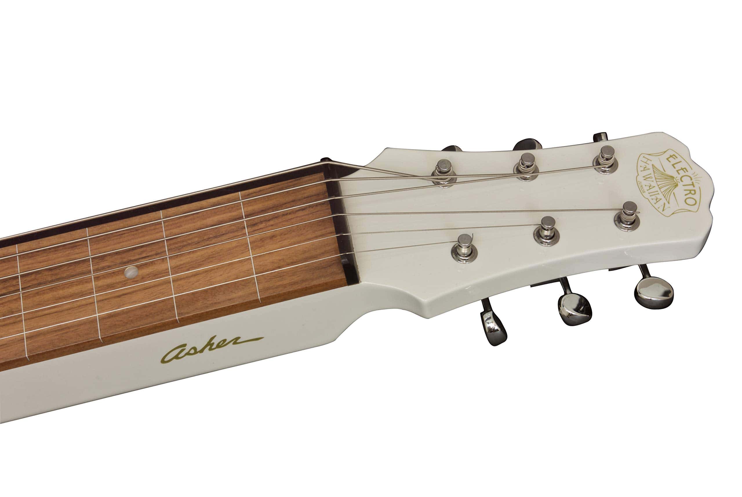 Guitarra Electroacústica Lap Steel Junior Hawaiian, Blanco - Imagen 5
