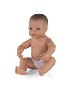 Muñeco Bebé Recién Nacido Miniland Niño Asiático 15.75",