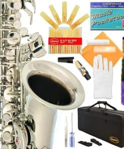 Saxofón Alto Lazarro Eb E Flat de Níquel Plateado con Libro