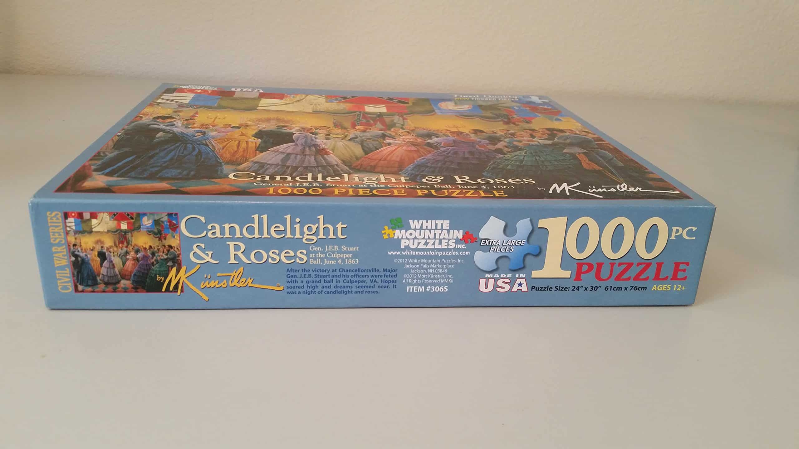 Rompecabezas de 1000 Piezas Candlelight & Roses de White - Imagen 5